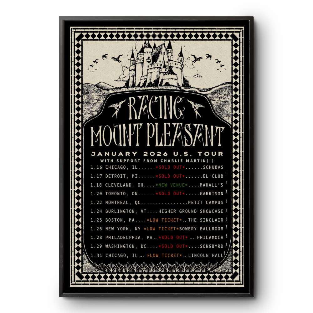 Racing Mount Pleasant concert tour poster 2026